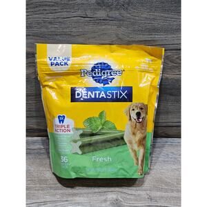 Dentastix Large Dog Treats Fresh Flavor 1.87 lb Bag 36 Count